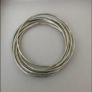 Silver multi bangle bracelet